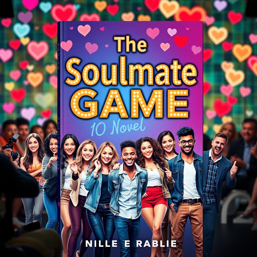 A vibrant and engaging book cover for a novel titled 'The Soulmate Game'