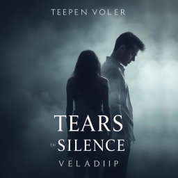 A poignant book cover for 'Tears in Silence' by VerlandiP0, designed to evoke a sense of vulnerability and strength that highlights the emotional depth of the story