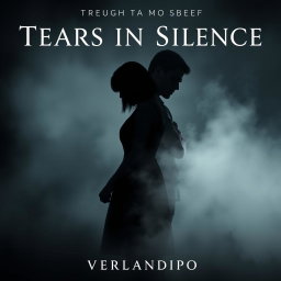 A poignant book cover for 'Tears in Silence' by VerlandiP0, designed to evoke a sense of vulnerability and strength that highlights the emotional depth of the story