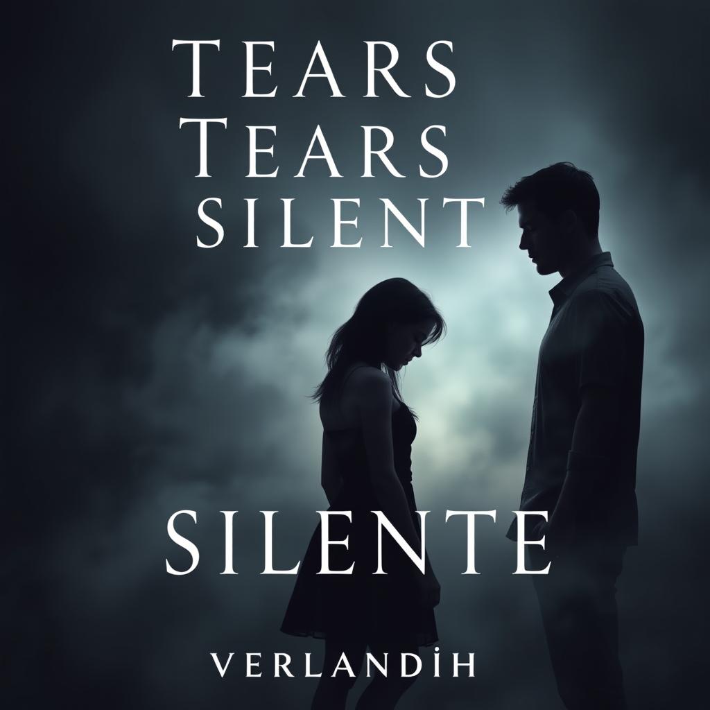 A poignant book cover for 'Tears in Silence' by VerlandiP0, designed to evoke a sense of vulnerability and strength that highlights the emotional depth of the story