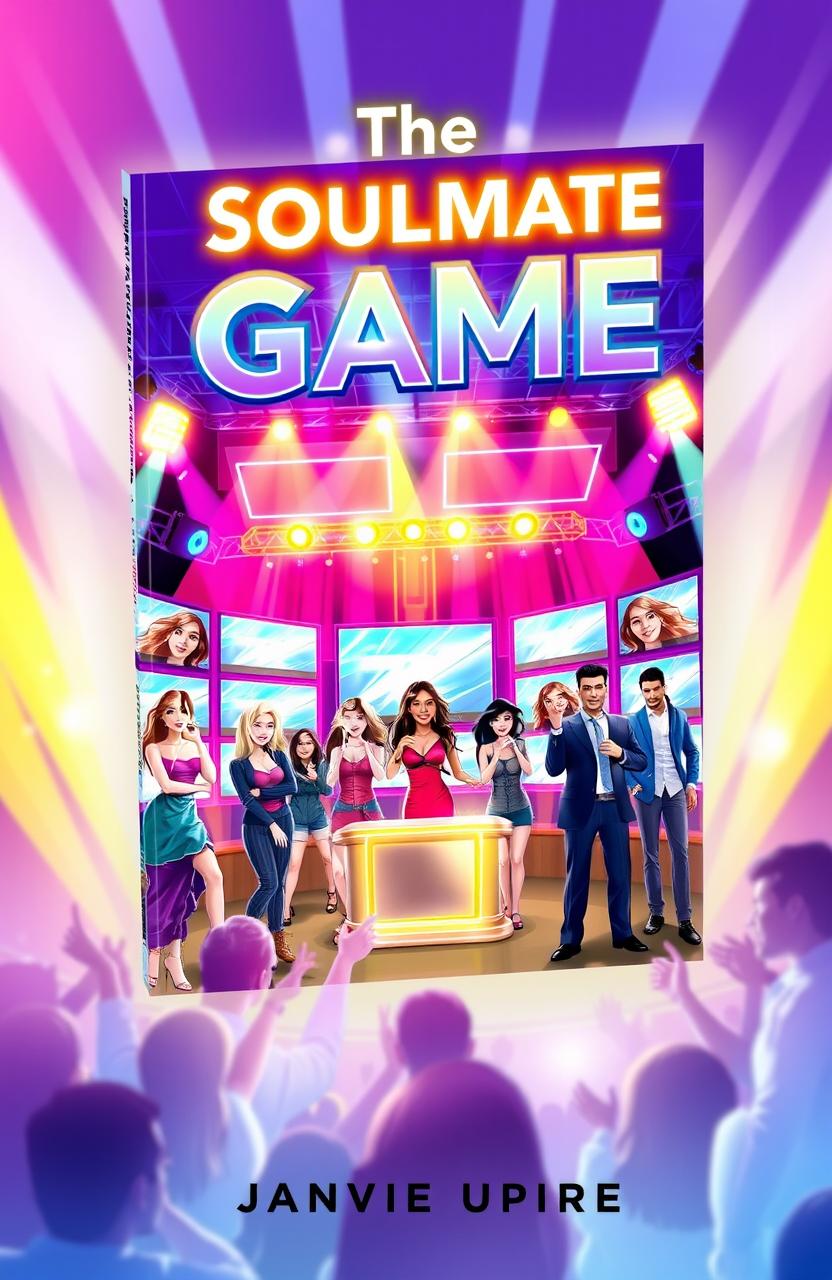 A vibrant and exciting book cover for a story titled "The Soulmate Game"