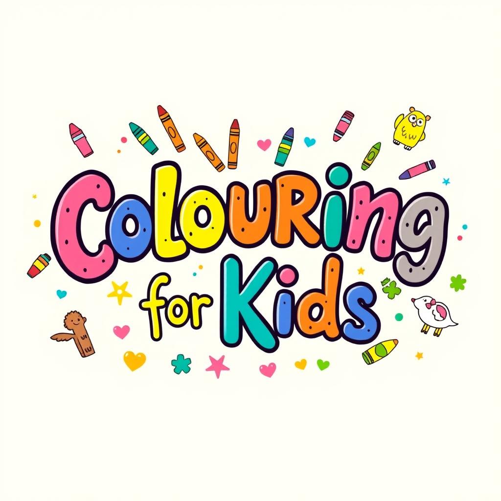 A beautifully designed calligraphy piece that reads 'Coloring Book for Kids'