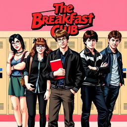 A vibrant movie poster inspired by the classic film "The Breakfast Club"