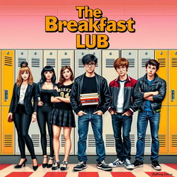 A colorful movie poster inspired by the film "The Breakfast Club"