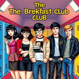 A colorful movie poster inspired by the film "The Breakfast Club"