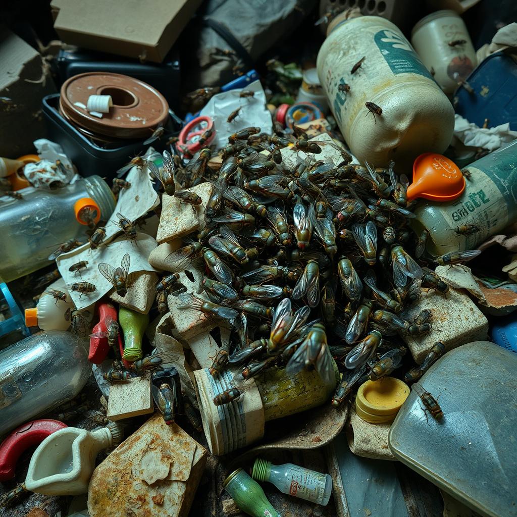 Swarm of Chaos: Flies Over Trash Pile