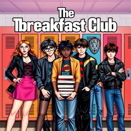 A vibrant movie poster inspired by "The Breakfast Club"