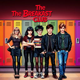 A vibrant movie poster inspired by "The Breakfast Club"