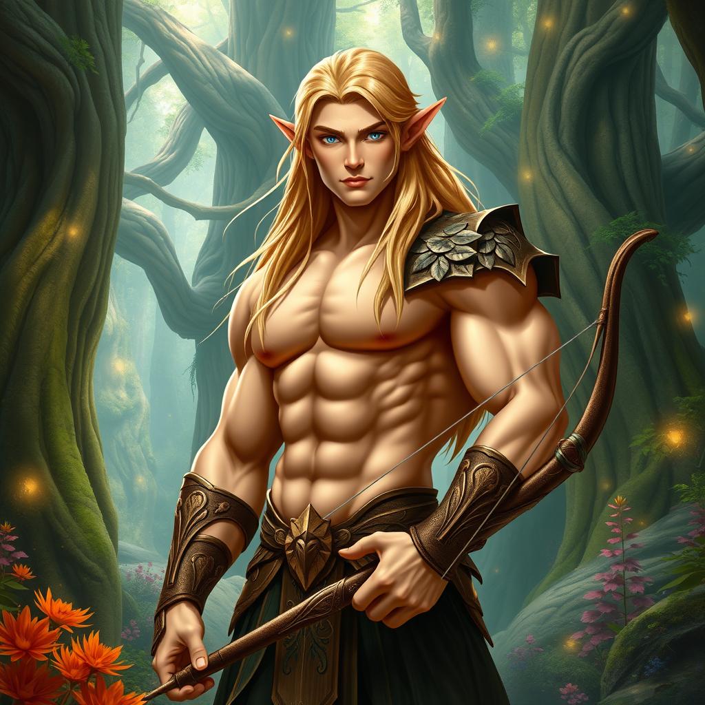 Athletic Elf in a Mystical Forest