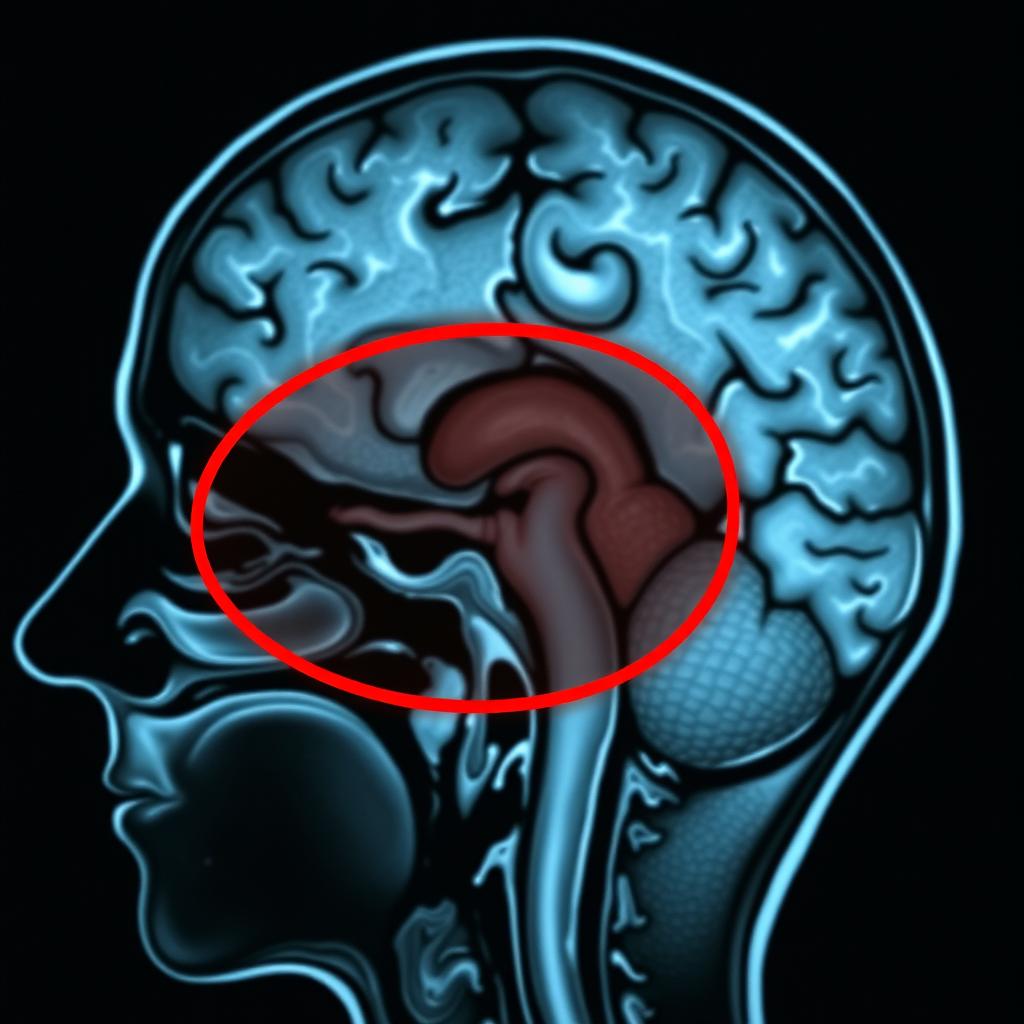 Highlighted Aneurysm: Detailed Brain Scan