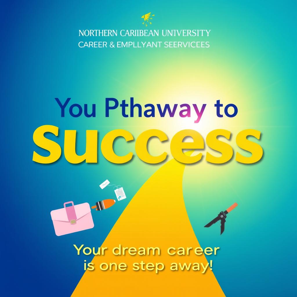 A vibrant and inspiring graphic for Northern Caribbean University's Career and Employment Services