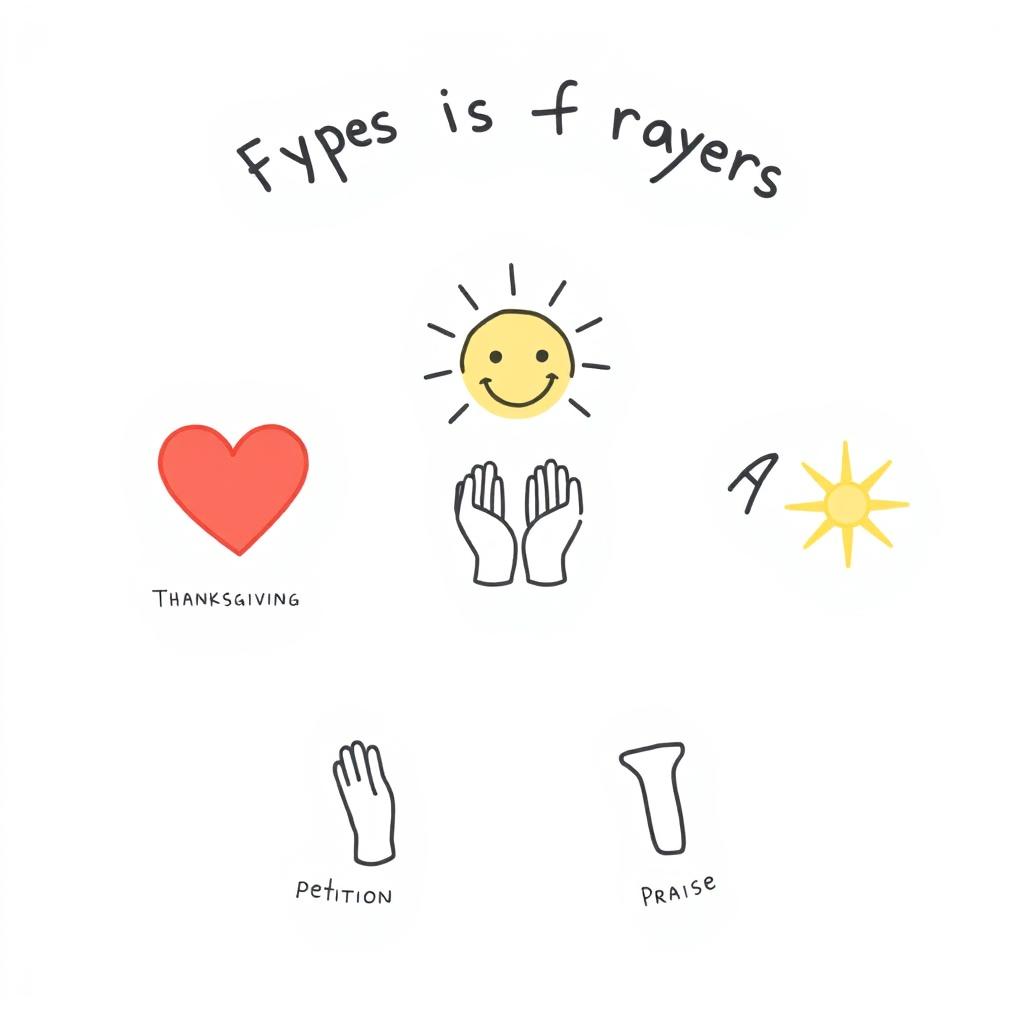 Explore the Five Types of Prayer in Clipart Style