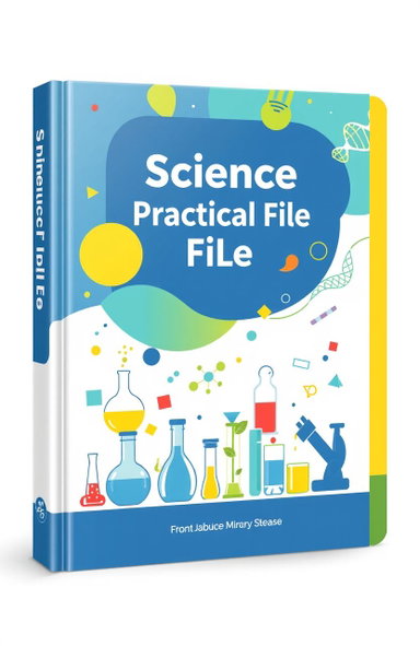 A sleek and modern book cover design for a science practical file ...