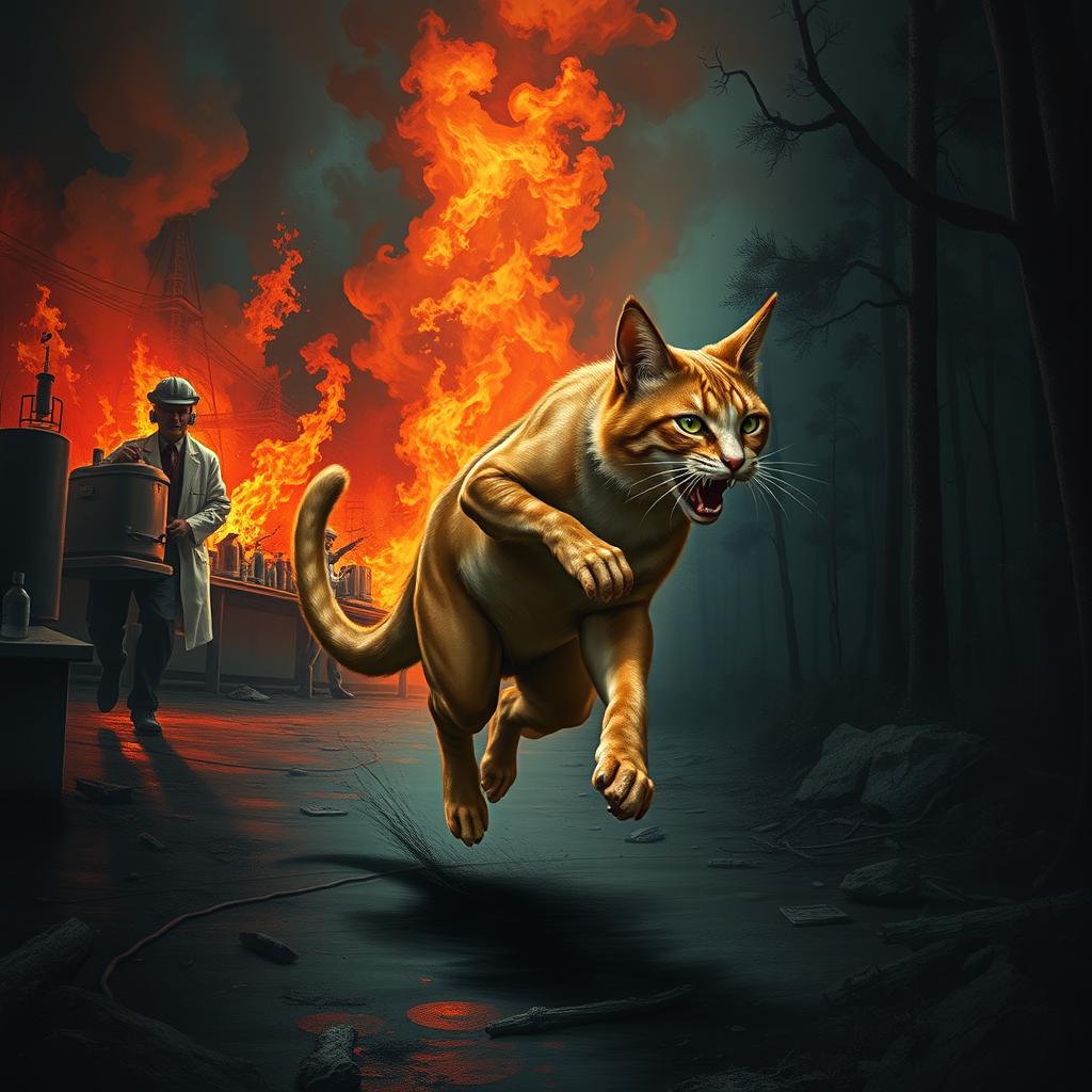 A hybrid creature, called CatDog, features the head of a dog on one side and the head of a cat on the opposite side, attached at the waist