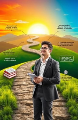 A visually inspiring representation of an entrepreneur's journey towards success