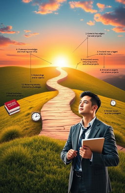 A visually inspiring representation of an entrepreneur's journey towards success