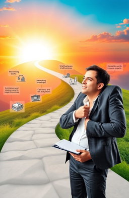 A visually inspiring representation of an entrepreneur's journey towards success
