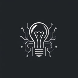 A modern logo for a technology and creative innovation company, featuring a stylized light bulb intertwined with intricate circuit patterns