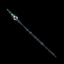 A striking wand belonging to a dark magical girl, showcasing intricate gothic details and mystical symbols