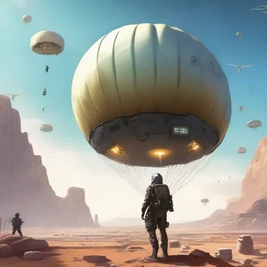 The science fiction novel depicts a future world where airdrops are a common method of delivering essential supplies to remote areas.