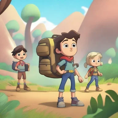 In the animated series, the adventurous characters embark on a mission that requires an airdrop of special tools and resources to complete their quest.