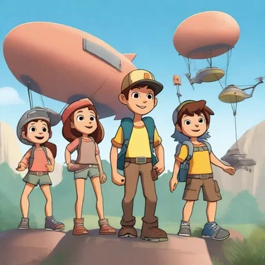 In the animated series, the adventurous characters embark on a mission that requires an airdrop of special tools and resources to complete their quest.