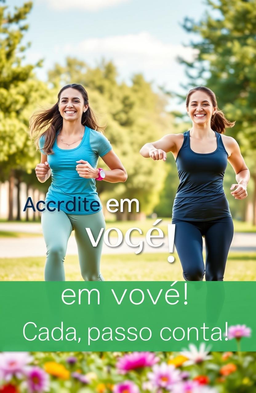 Um banner vibrante e inspirador sobre emagrecimento através da automotivação
