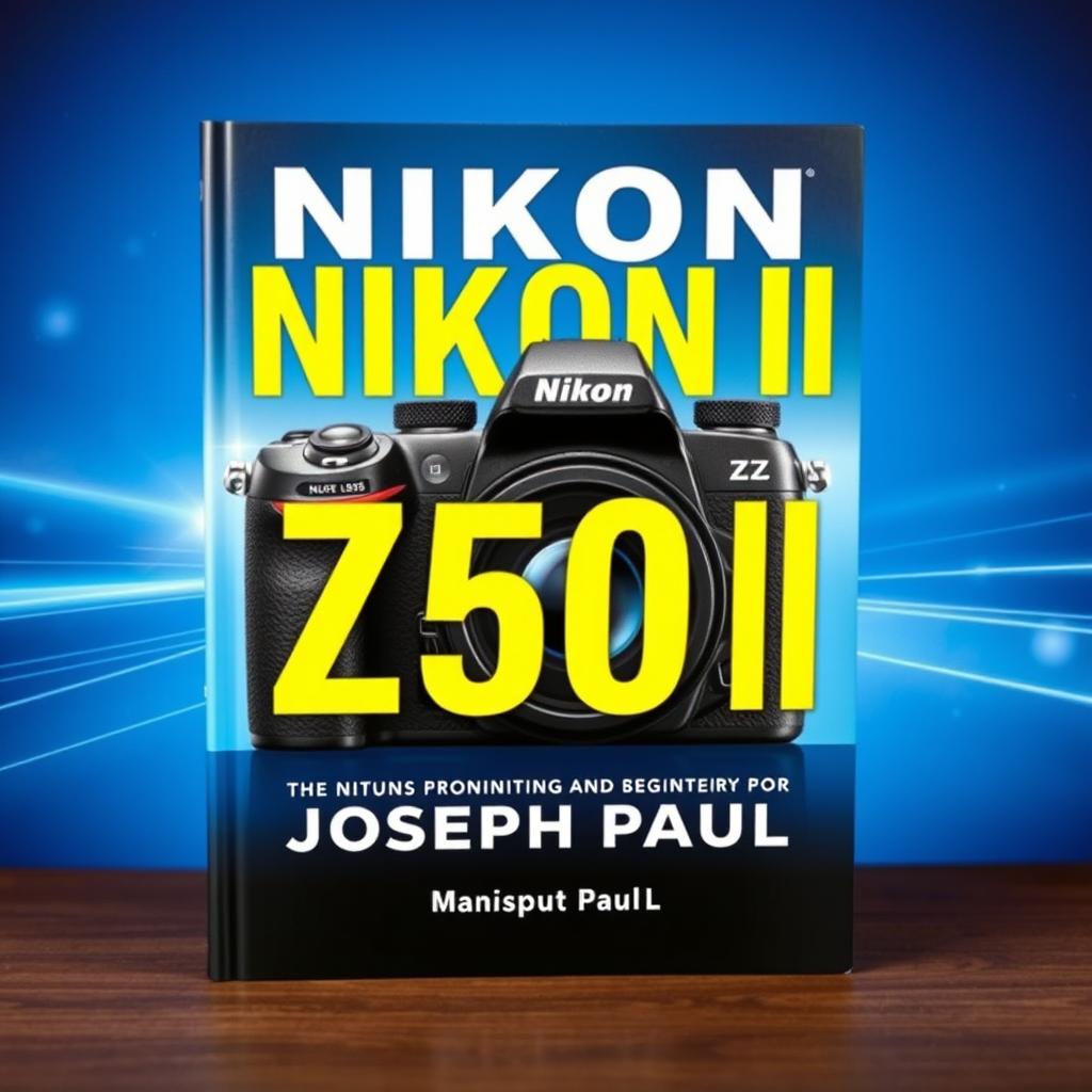 A visually captivating book cover showcasing a sleek Nikon Z50 II camera in a modern and professional design at the center