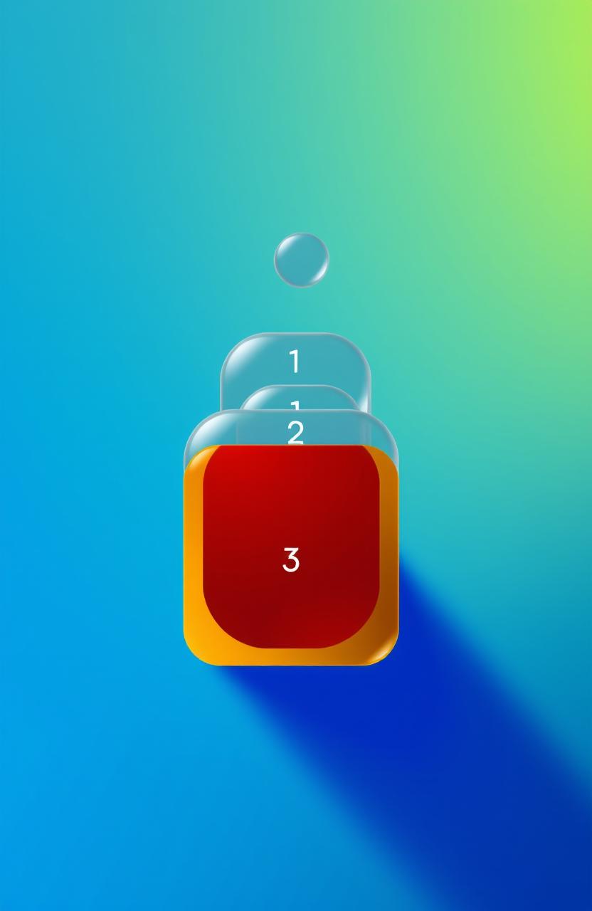 A visually striking geometric representation of the concept of growth and addition, featuring a series of overlapping circles and squares that gradually increase in size, each labeled with the numbers 1 through 10