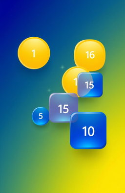 A visually striking geometric representation of the concept of growth and addition, featuring a series of overlapping circles and squares that gradually increase in size, each labeled with the numbers 1 through 10