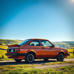 A classic 1988 Ford Escort GL, featuring a stunning combination of copper and black paint