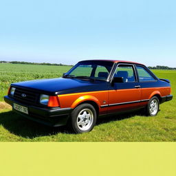 A vintage 1988 Ford Escort GL, featuring a stunning combination of bronze (cobre) and black colors