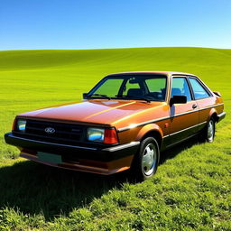 A vintage 1988 Ford Escort GL, featuring a stunning combination of bronze (cobre) and black colors
