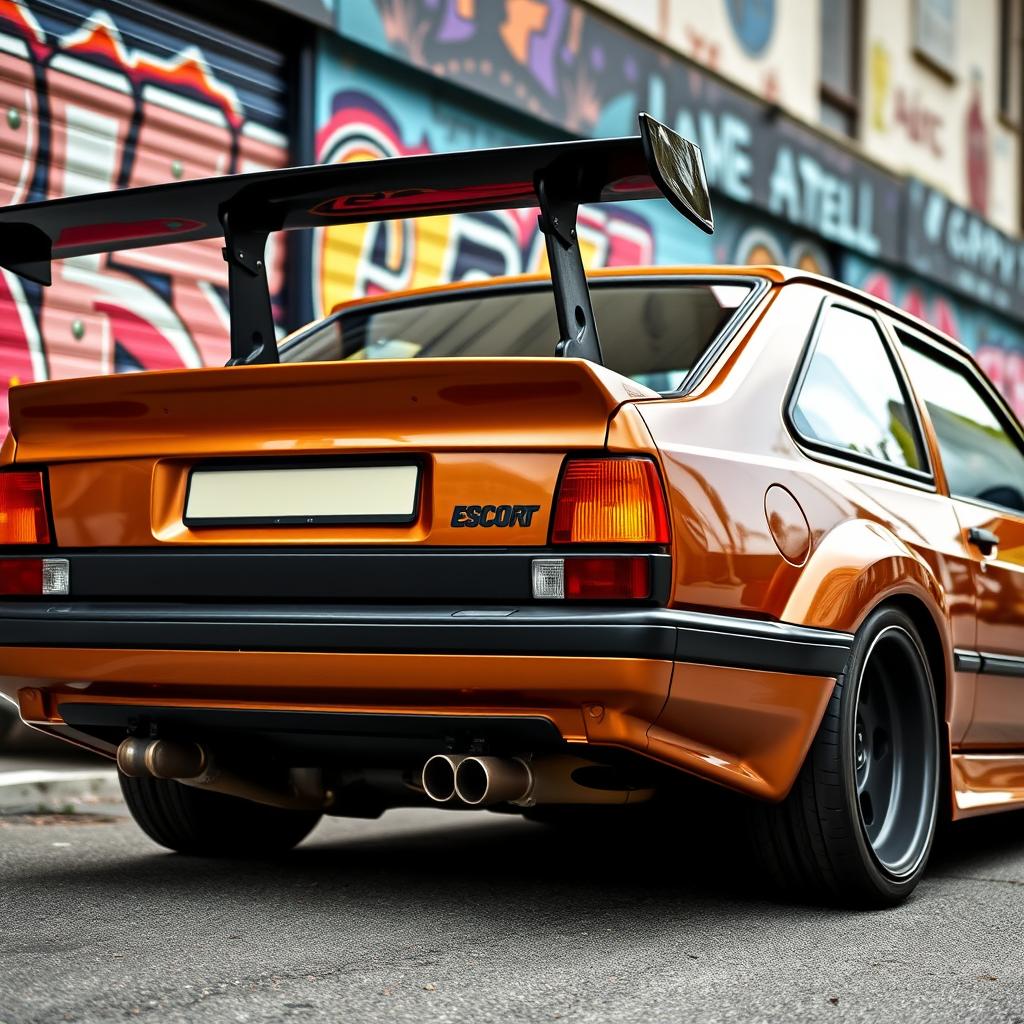 An 1988 Ford Escort GL customized with tuning modifications