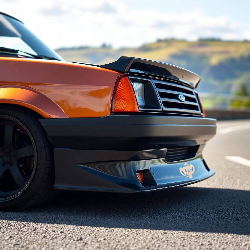 A 1988 Ford Escort GL in a stunning copper color, showcasing a side view that highlights its stylish features