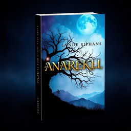 A striking book cover design titled "ANAREKLI" featuring an abstract representation of a mystical landscape