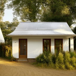 Create an economical and simpler design of a village home that fits precisely in a 30x30 space, emphasizing its rural charm and affordability.