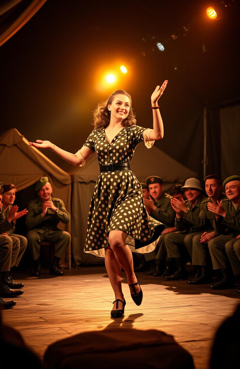 Vintage Valor: A WWII Dancer Captivating Troops
