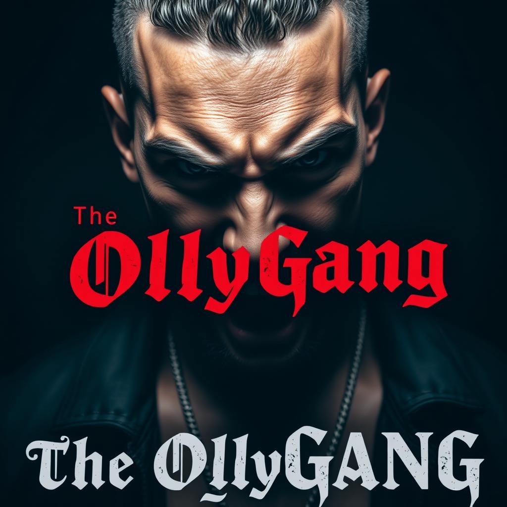 An intense portrait of a singer with distinctive facial features (Olly), exuding a fierce and rebellious vibe