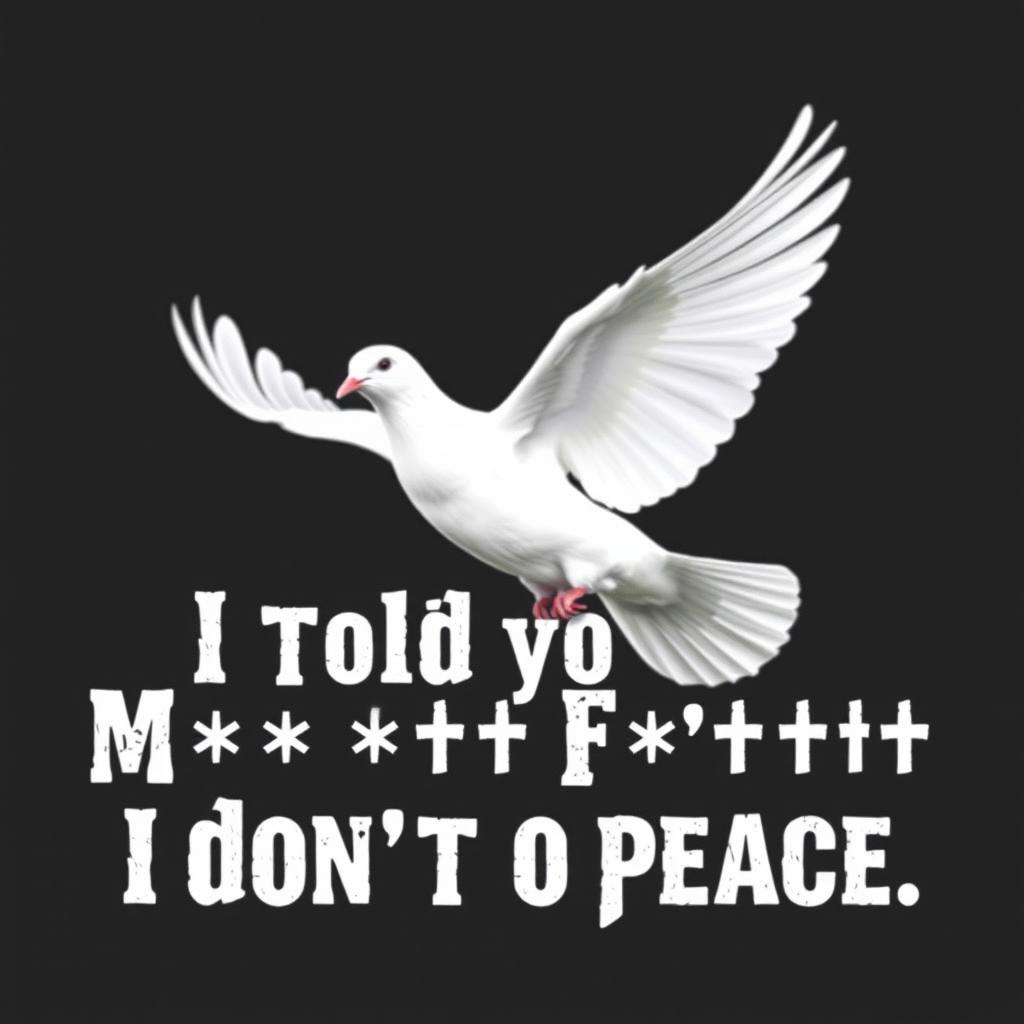 A striking white dove in mid-flight, wings gracefully spread, symbolizing defiance and freedom