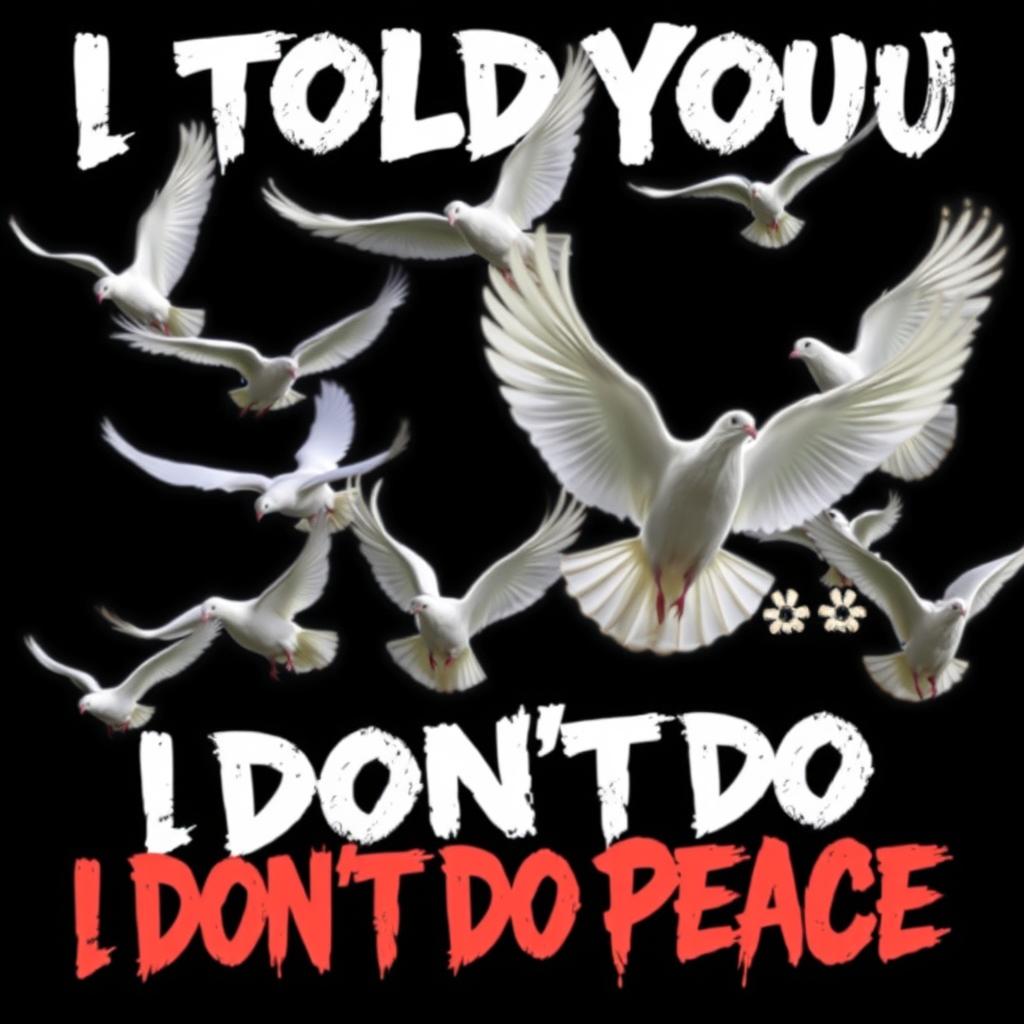 A stunning scene depicting multiple white doves in mid-flight, wings elegantly spread, conveying a sense of defiance and strength