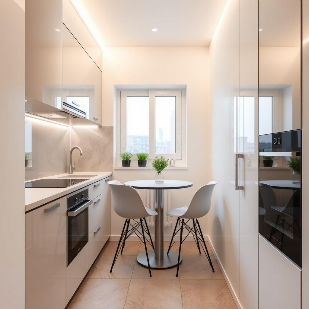 A cozy kitchen design that fits in a space measuring 1
