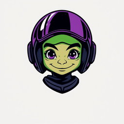 A logo design featuring a young character inspired by Pepe the Frog, wearing a fighter jet helmet