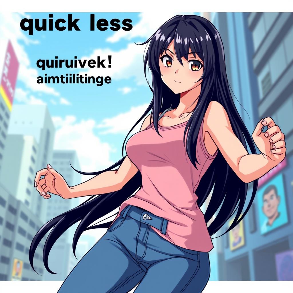 A female character inspired by My Hero Academia, depicted in a vibrant anime art style