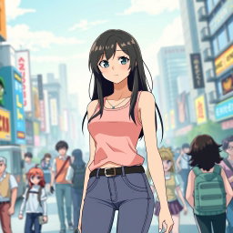 A female Original Character from My Hero Academia in anime art style, showcasing a cute outfit that reflects her unique personality