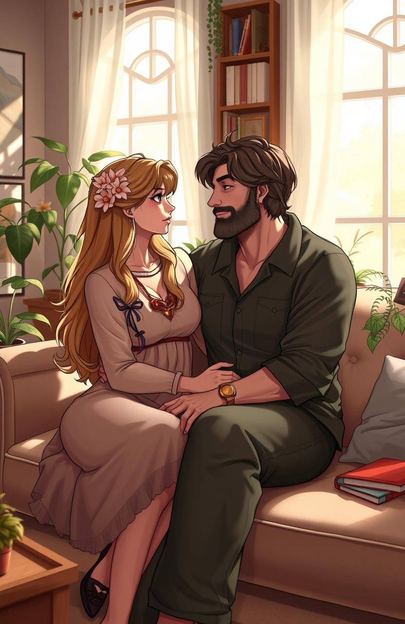 A serene and intimate setting depicting two individuals in a moment of connection and trust