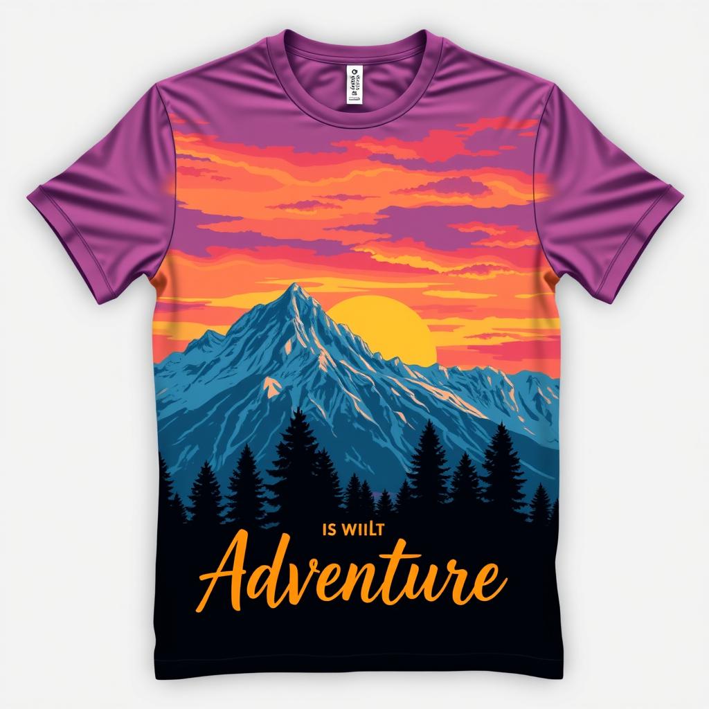 A creative design for a t-shirt with a vibrant and eye-catching print