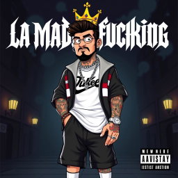An album cover featuring a king character styled in rap fashion