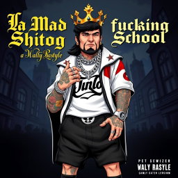 An album cover featuring a king character styled in rap fashion