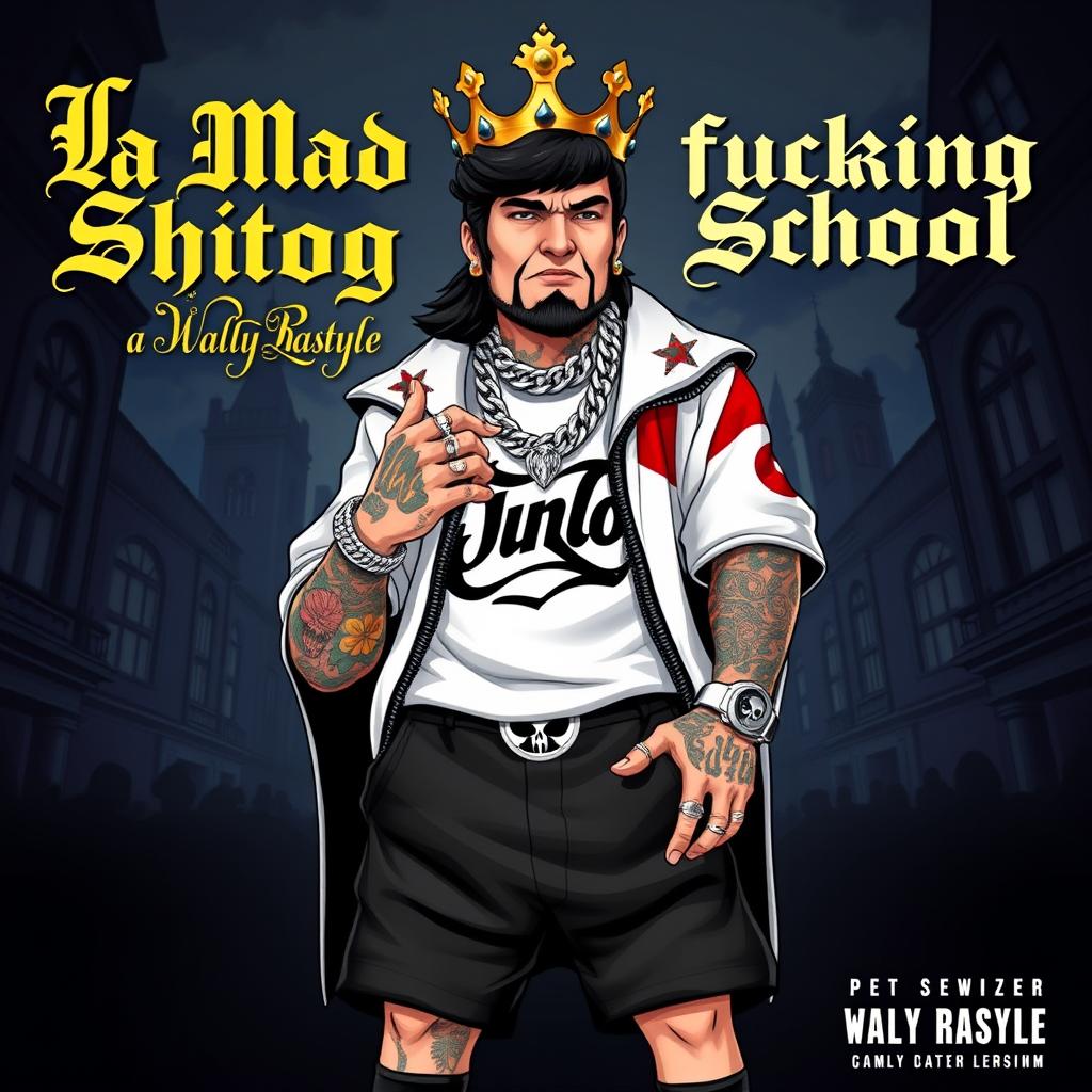 An album cover featuring a king character styled in rap fashion
